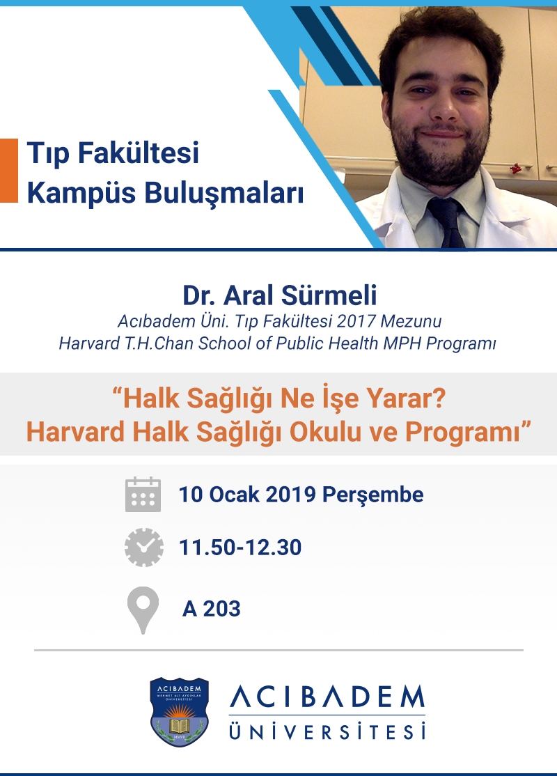 Tıp Fakültesi Kampüs Buluşmaları: "Halk Sağlığı Ne İşe Yarar? Harvard Halk Sağlığı Okulu ve Programı"