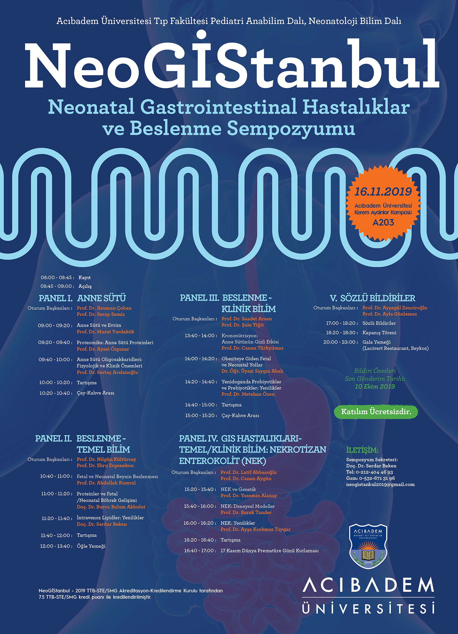 NeoGIStanbul-2019 "Neonatal Gastrointestinal Hastalıklar ve Beslenme Sempozyumu"