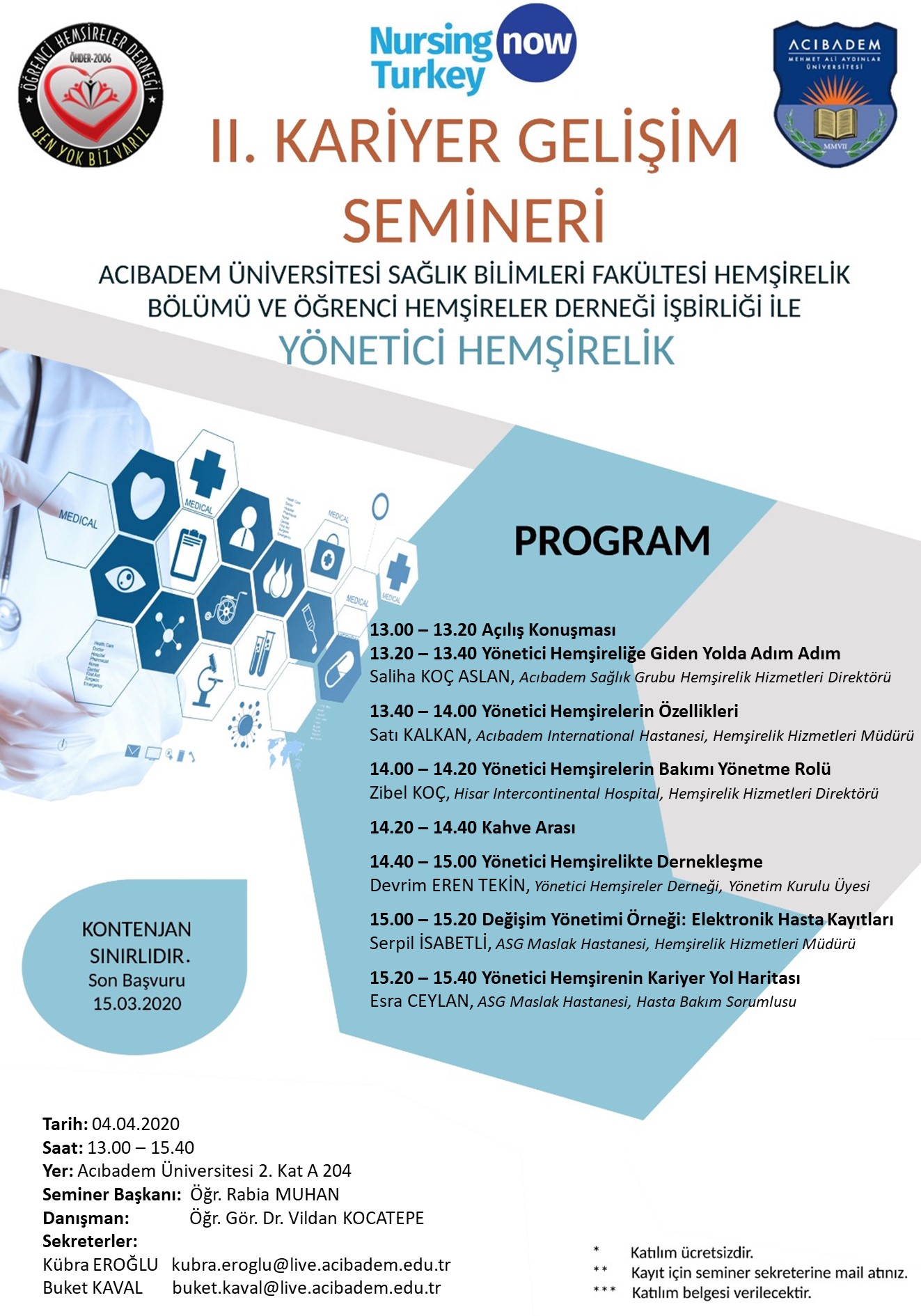 II. Kariyer Gelişim Semineri: Yönetici Hemşirelik