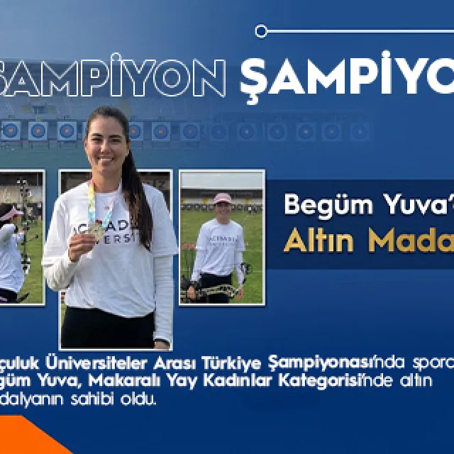 Öğrencimiz Begüm Yuva, Kadınlar Makaralı Yay Kategorisi'nde Altın Madalya Kazandı