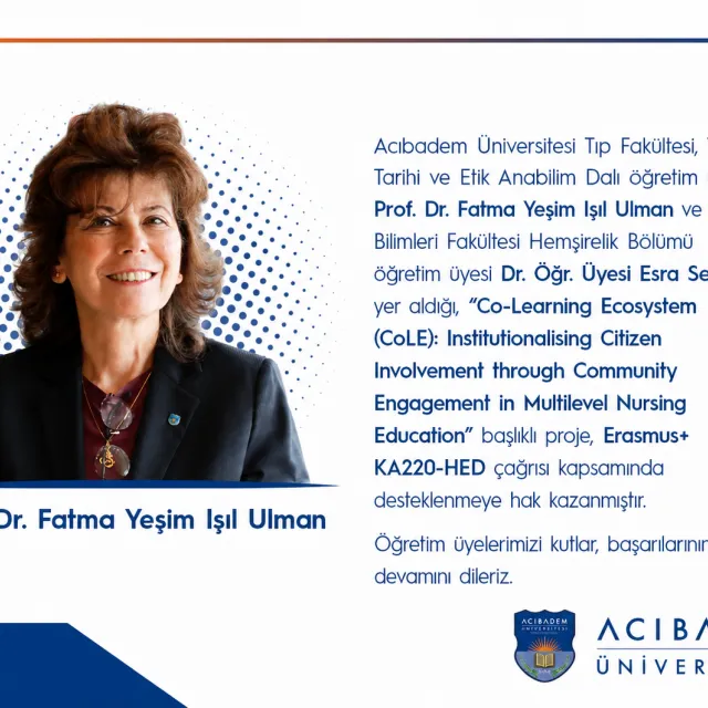 Prof. Dr. Fatma Yeşim Işıl Ulman'ın Projesi Erasmus+ KA220-HED Kapsamında Desteklenmeye Hak Kazandı